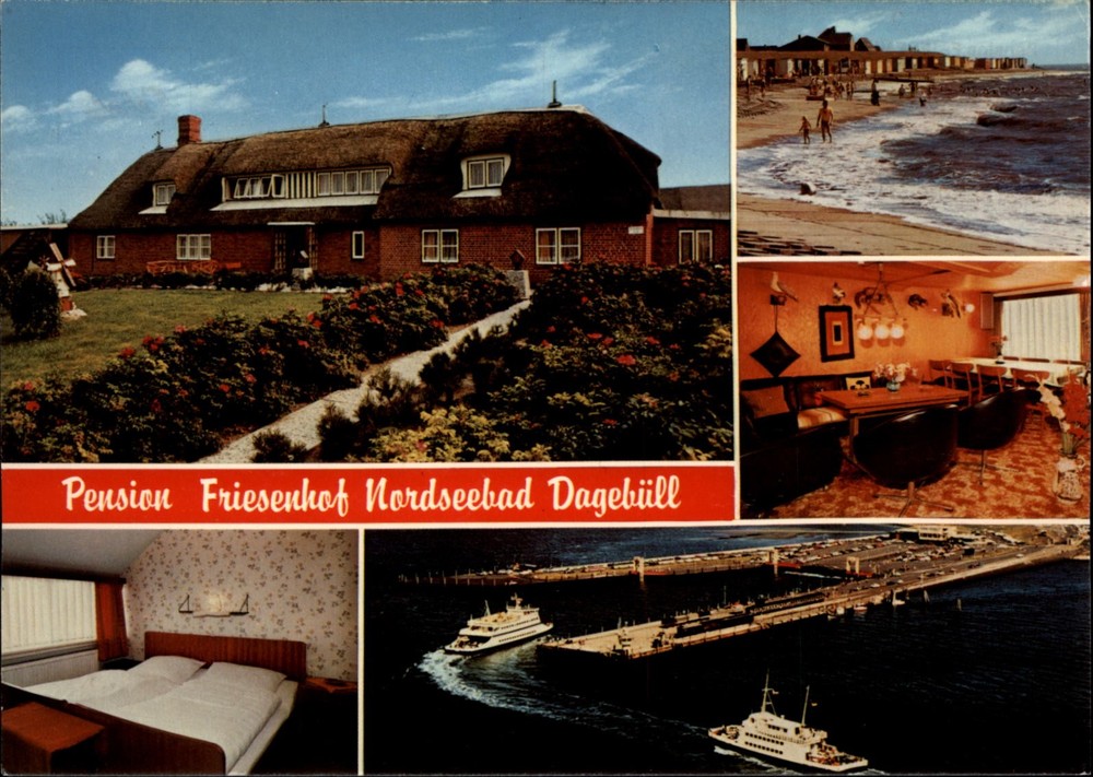 Pension Friesenhof Dagebuell Schleswig Holstein Germany vintage postcard a754
