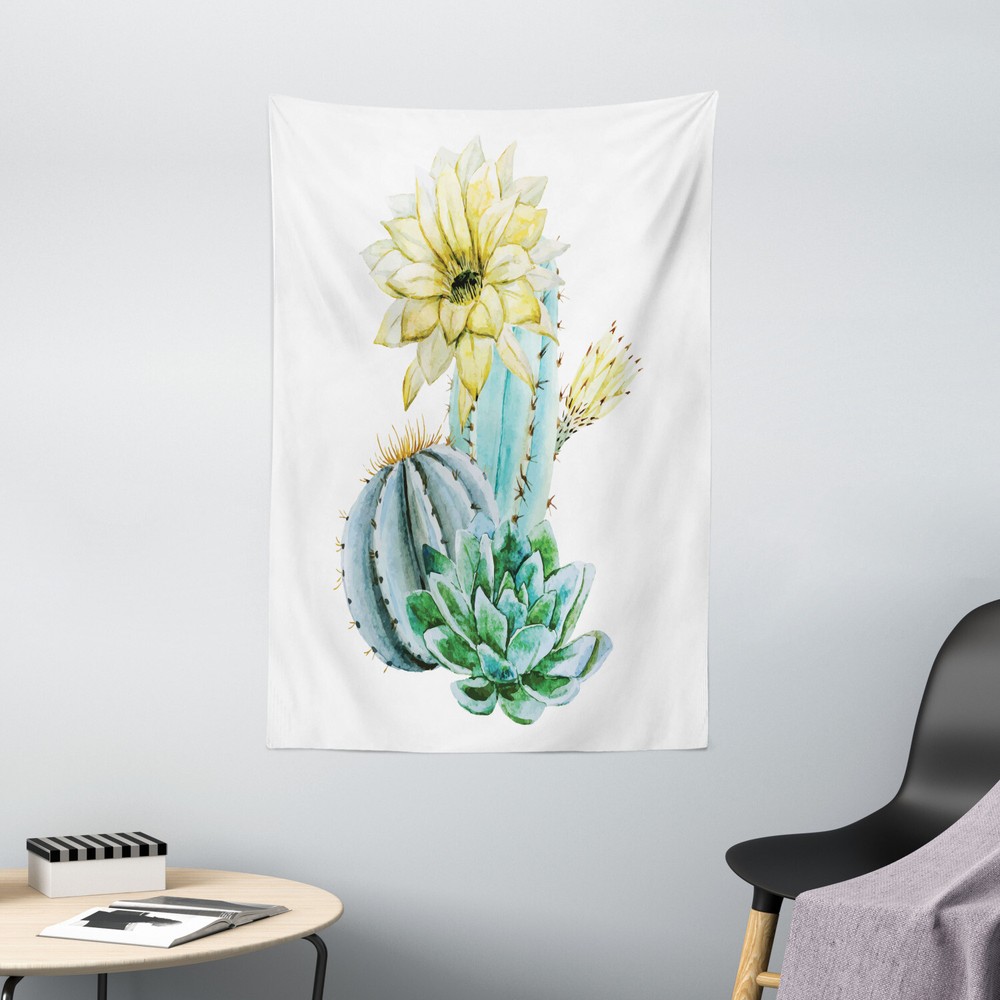 Flower Tapestry Plant Spikes Cactus Print Wall Hanging Decor
