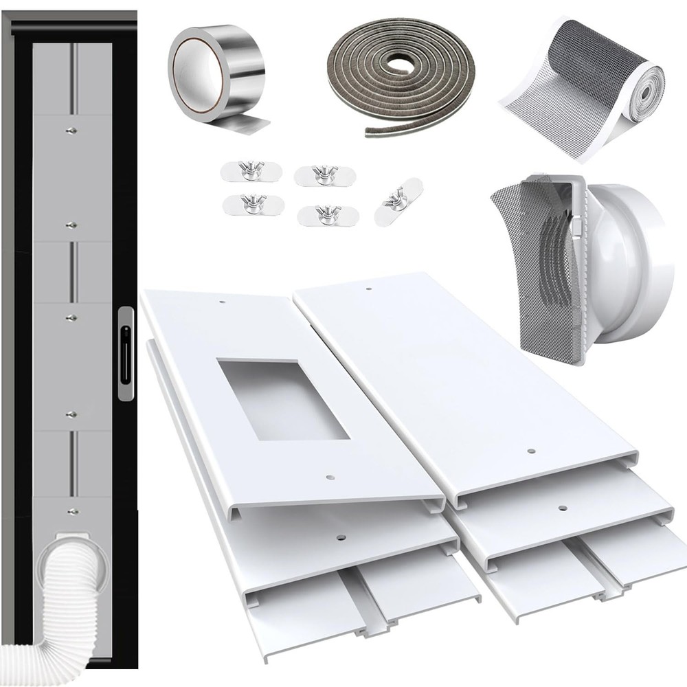 Air Conditioner Vent Kit Sliding Door 5.9 Hose Coupler Universal Gulrear Screen
