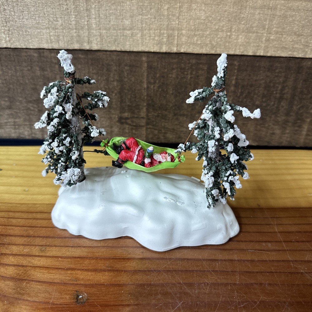 Lemax Swinging Santa 44191 Christmas Village Hammock Table Decoration-image