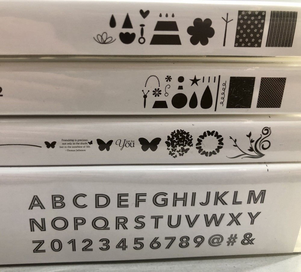 Stampin Up Lot STAMP SETS #4 Metro Alphabet, Playful Pieces, Precious Butterfly