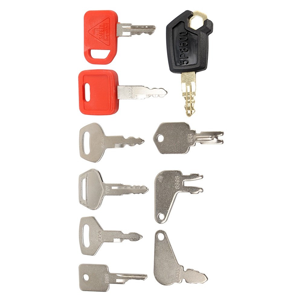 10 Heavy Construction Equipment Ignition Key Set For JD Case Komatsu Caterpillar