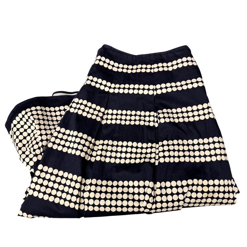 Talbots Skirt Womens 16 W (37x26 ACTUAL) Blue Cream Dot Lined Classic A-Line