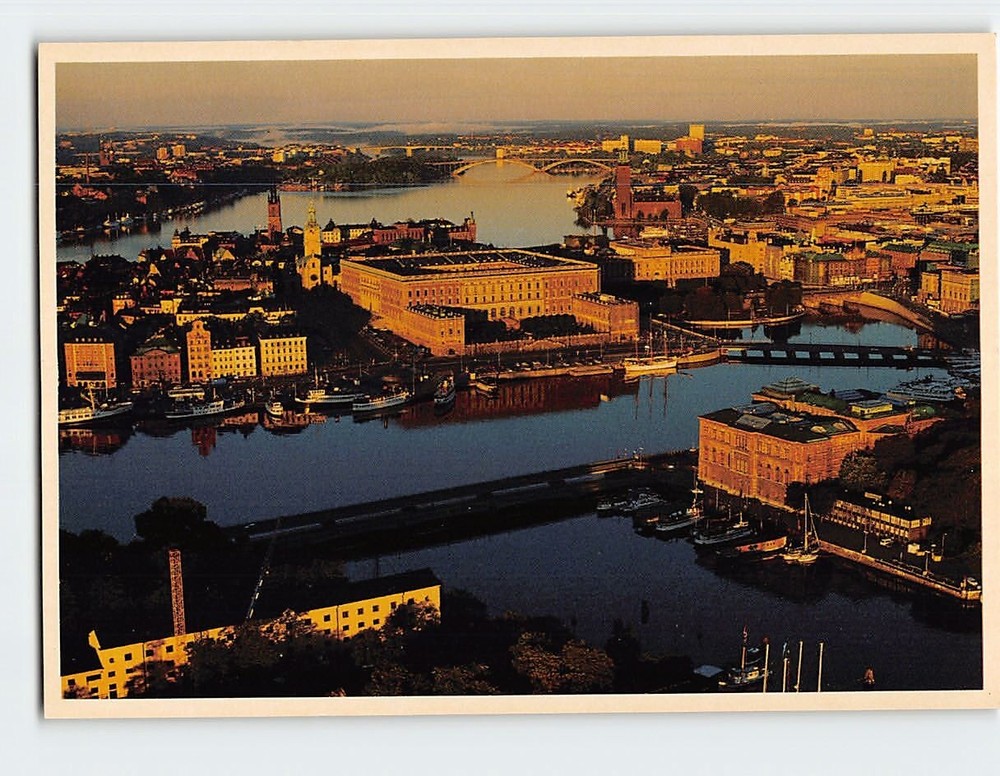 Postcard High above the Old Town and the Royal Palace Stockholm Sweden