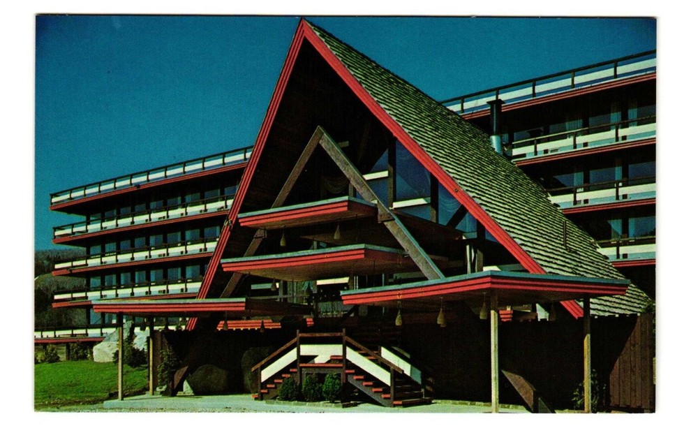 Snow Lake Lodge Mt Snow West Dover VT vintage postcard Unposted