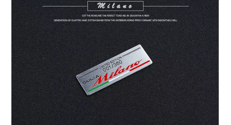 Metal Milano 001/350 Commemorate Decoration Stickers for Alfa Romeo