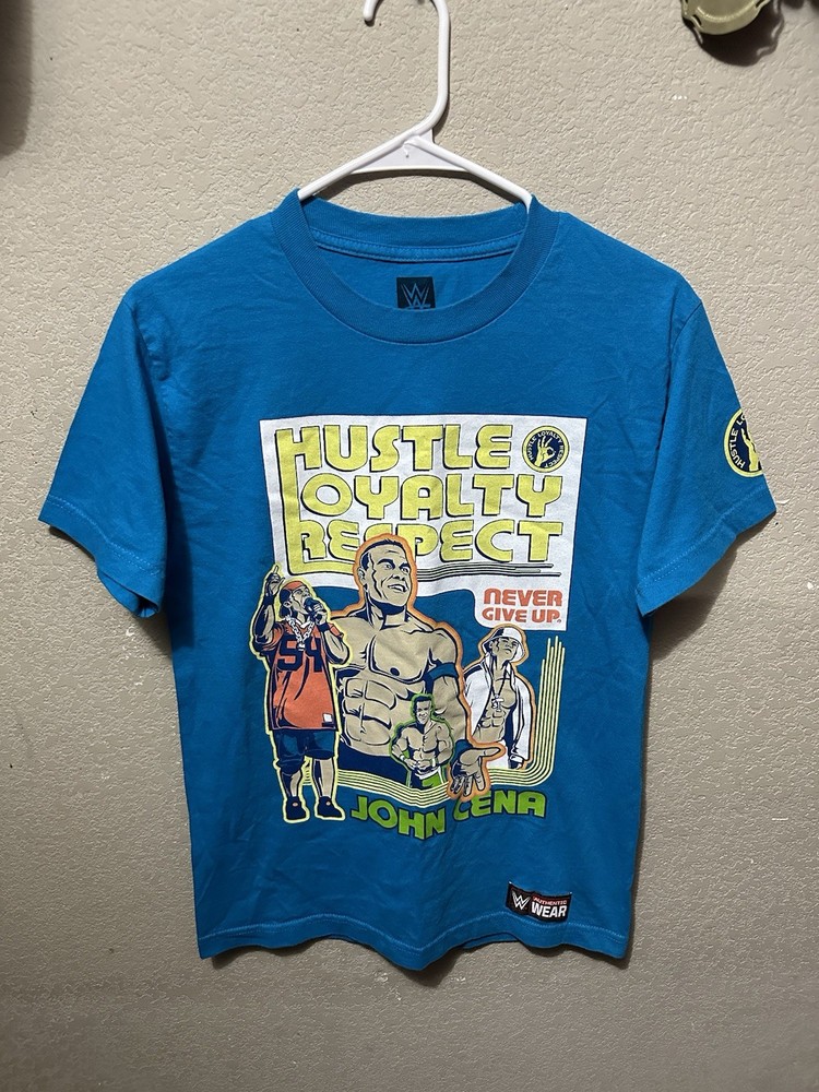 John Cena Hustle Loyalty Respect Blue Men's Size SMALL Authentic WWE T-Shirt
