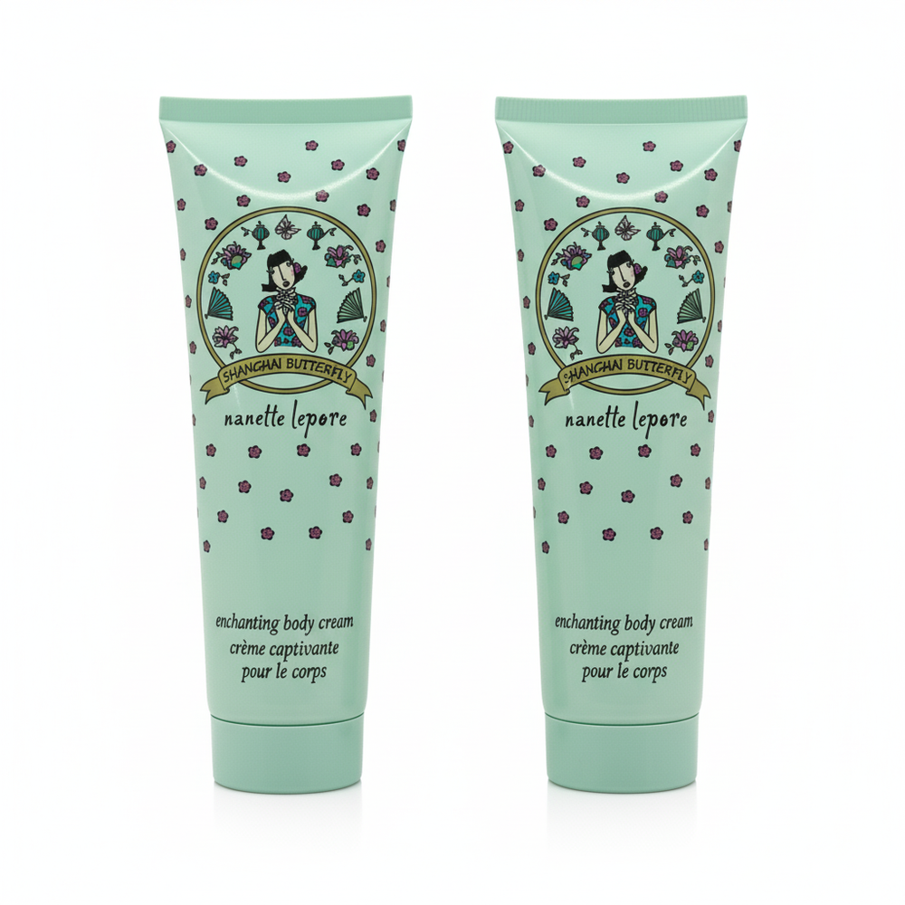 2 Pack Nanette Lepore Shanghai Butterfly Enchanting Body Cream 2.6oz (Tester)