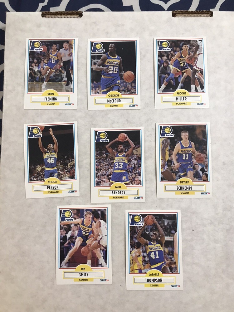 1990 Fleer Basketball Indiana Pacers Team Set Miller Smits  (8 Cards)
