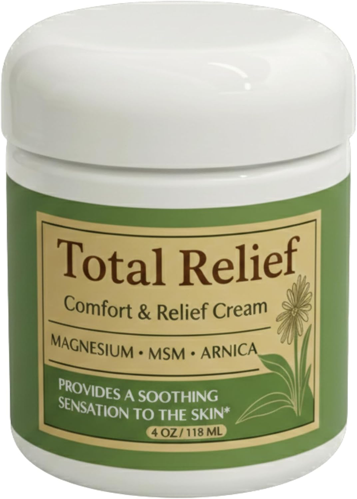 Total Relief Magnesium Cream for Comfort – Fast-Absorbing MSM & Arnica Cream for