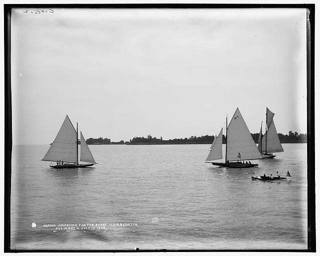 Photo:Put-in-Bay Ohio 1906 I.L.Y.A. Regatta Sailboats Start
