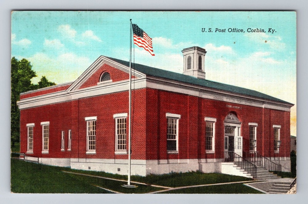 Corbin KY-Kentucky, U.S. Post Office, Antique Vintage Souvenir Postcard