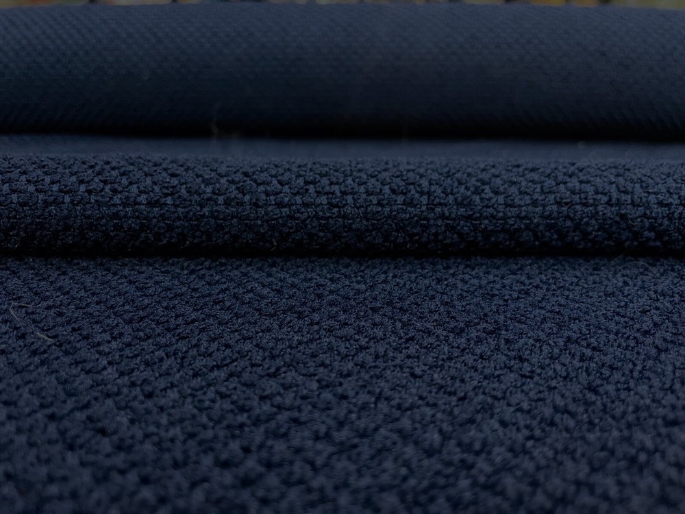 1.06 yds Herman Miller Geiger Navy Blue Polyester Boucle Upholstery Fabric DK
