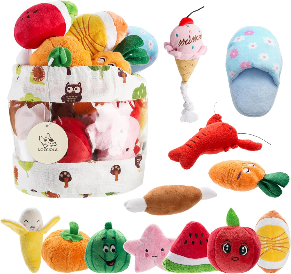 Dog Squeaky Toys, Plush Small Dog Toys for Dogs, Stuffed Dog Toys with Squeakers
