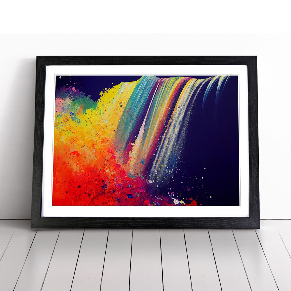 Waterfall Paint Splatter Vol.1 Abstract Wall Art Print Framed Picture Poster