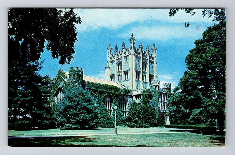 Poughkeepsie NY-New York, The Library, Vassar College, Vintage Postcard