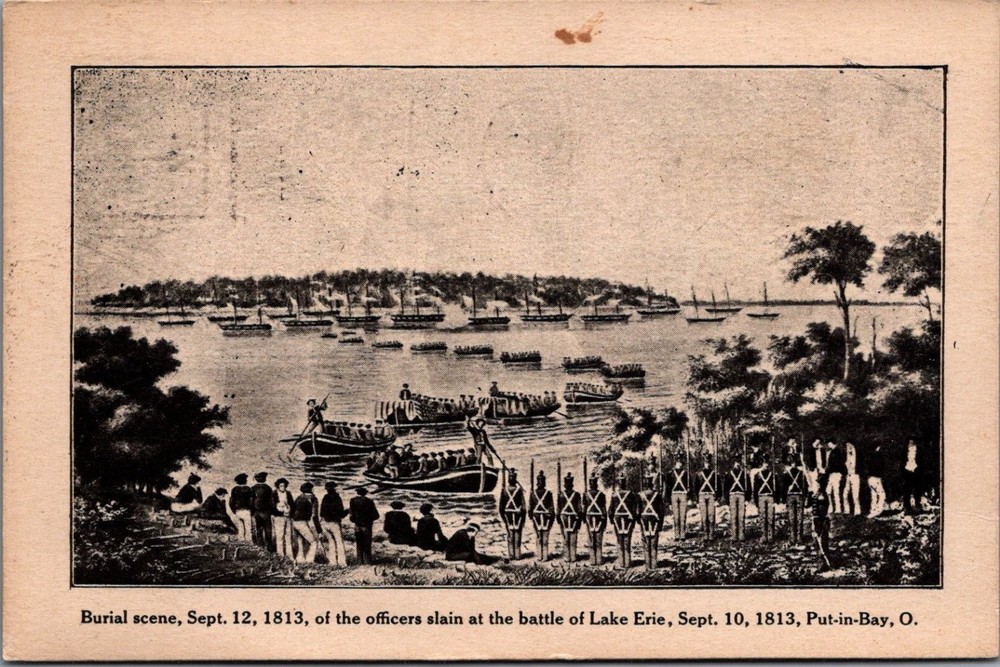 1913 Put-in-Bay OH Perry's Victory Centennial War of 1812 Burial Postcard