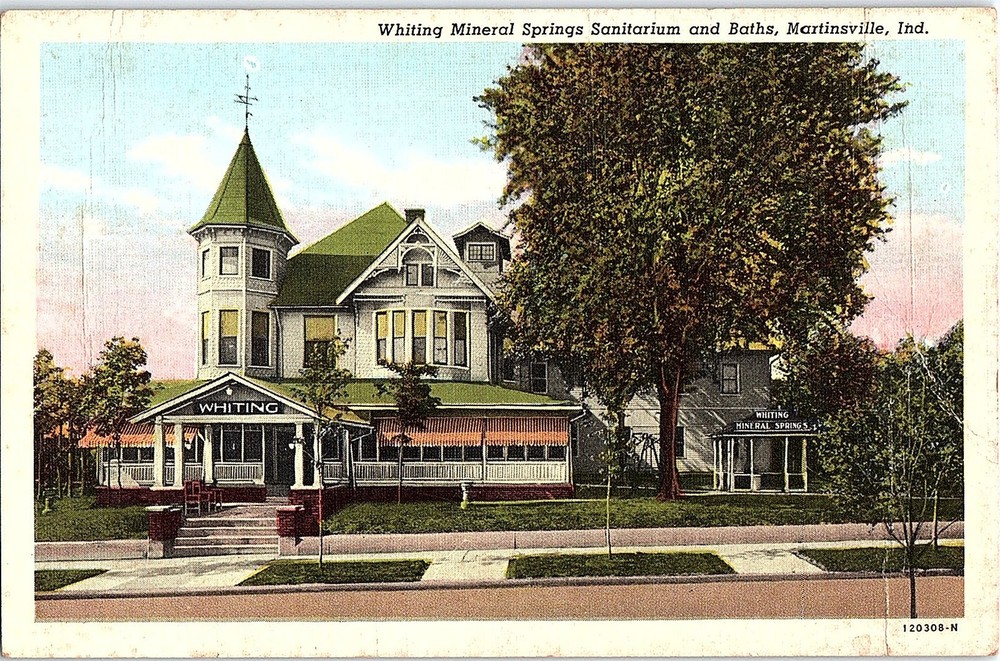 Postcard BUILDING SCENE Martinsville Indiana IN m/09 AI2134