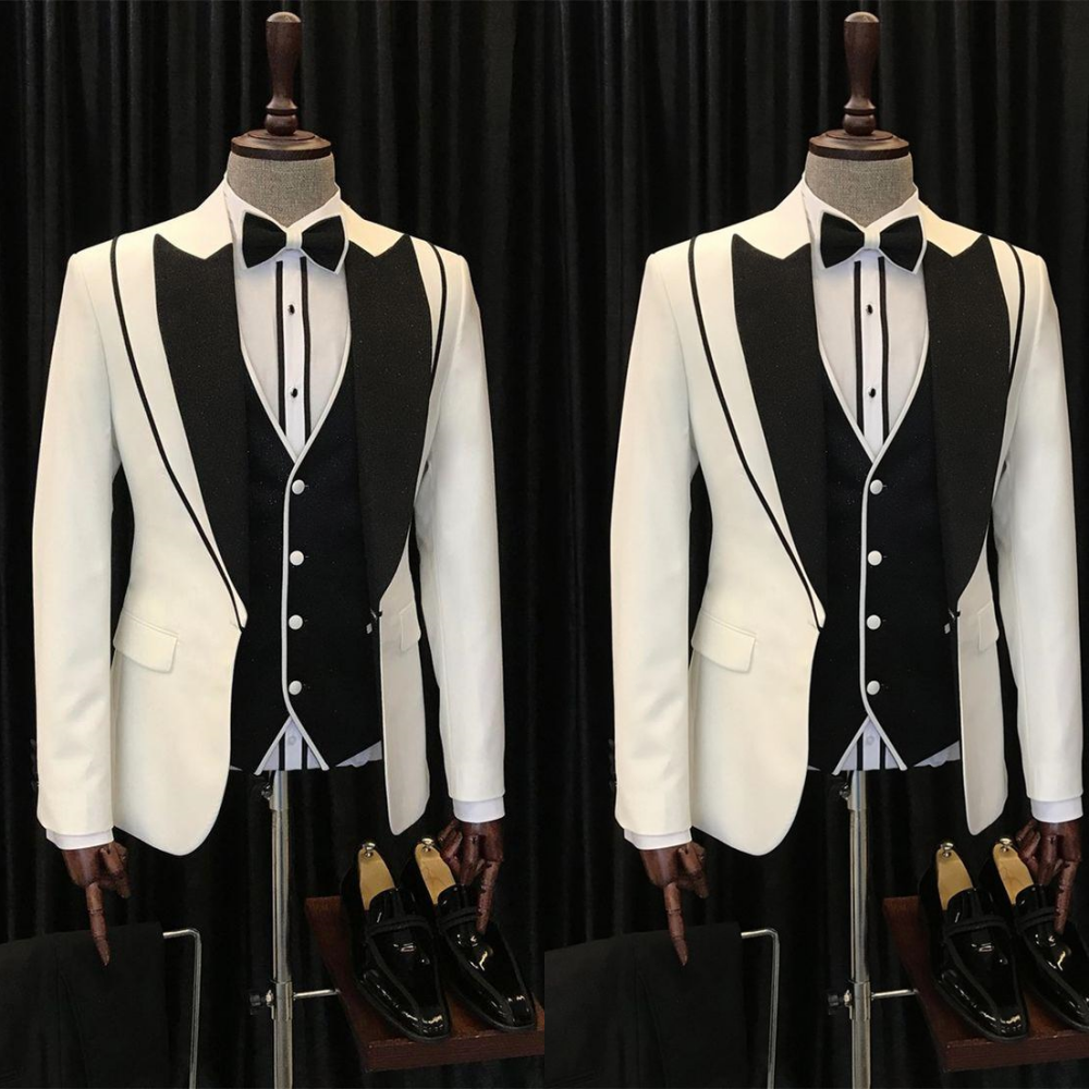 Men's Suits Wedding Groom Formal Busniess Dinner Party Peak Lapel Man Tuxedos