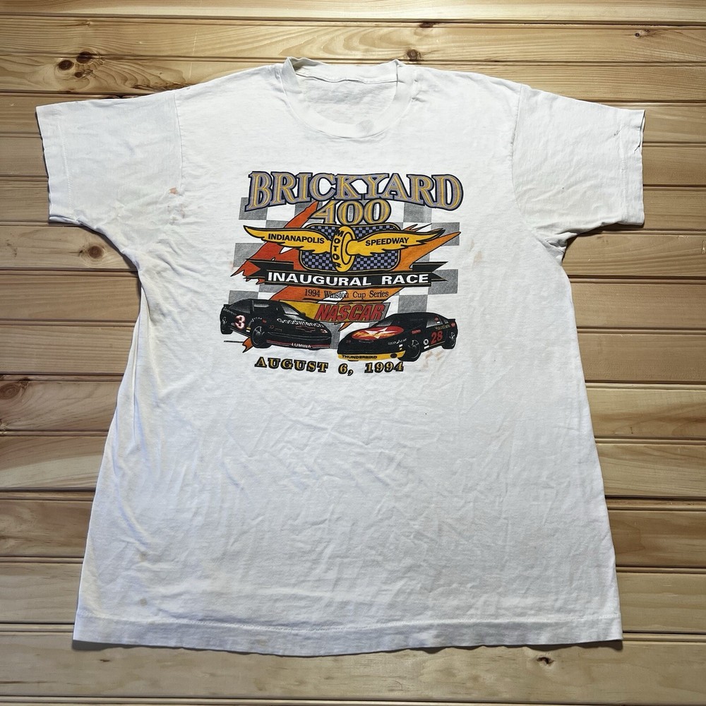 Vintage 90s Brickyard 400 Nascar Racing T Shirt 1994 Size Medium Dale Earnhardt