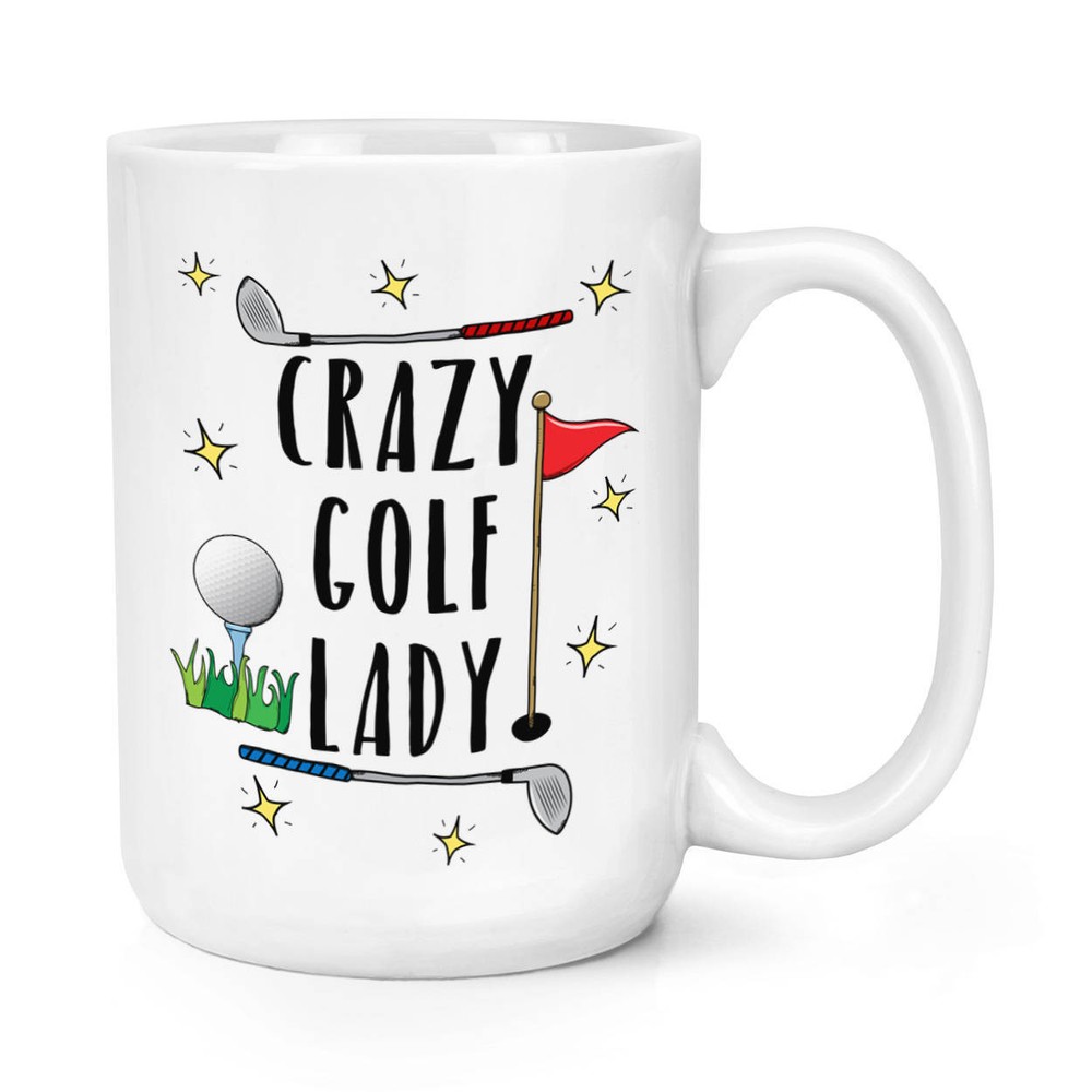 Crazy Golf Lady Coffee Mug Large Ceramic Cup for Tea or Coffee