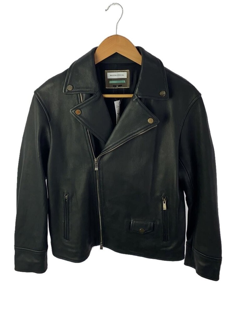 Maison Special Double Rider Leather Jacket Size 36 in Black 21191115108 1306