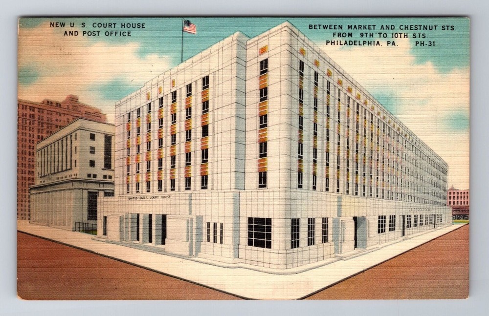 Philadelphia PA-Pennsylvania, New U.S Court House & Post Office Vintage Postcard
