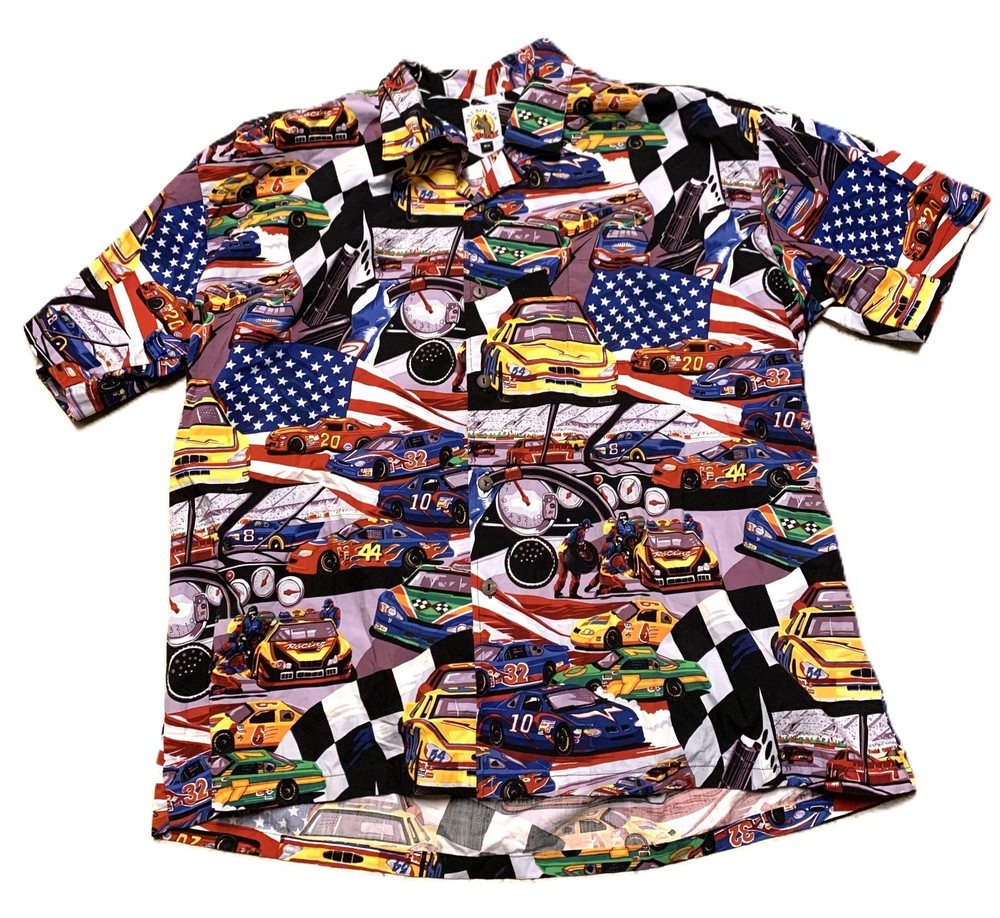 Max Boxxer NASCAR Themed Men's Button Up Shirt. 2X