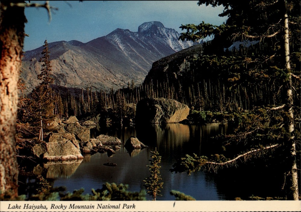 Lake Haiyaha Rocky Mountain National Park vintage postcard y905