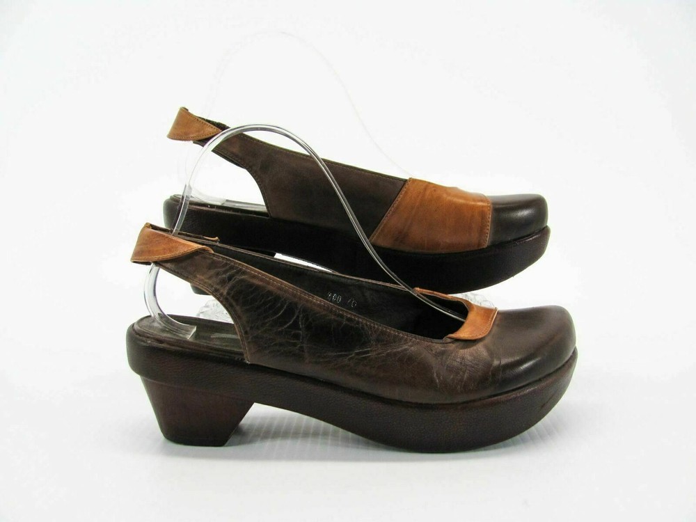 Antelope Womens Shoes Size 9M EUR 40 Brown Leather Slingback Heel Pre Owned qp