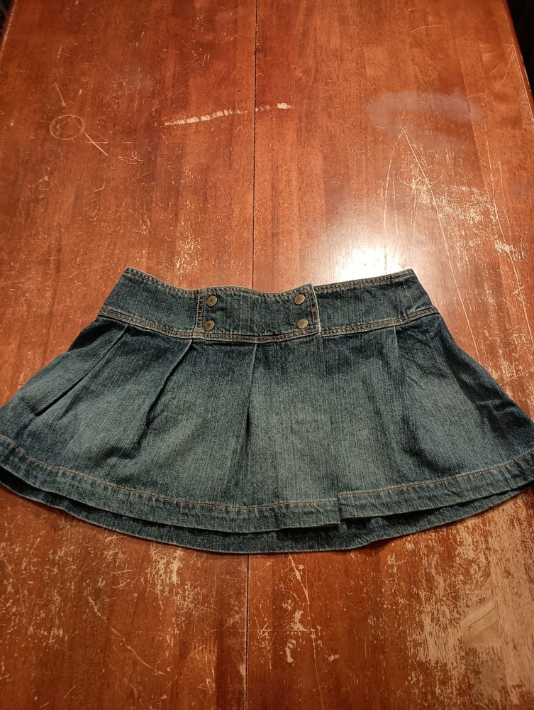 Paris Blues VTG Women's Mini Jean Skirt Pleated Button Front Size 9