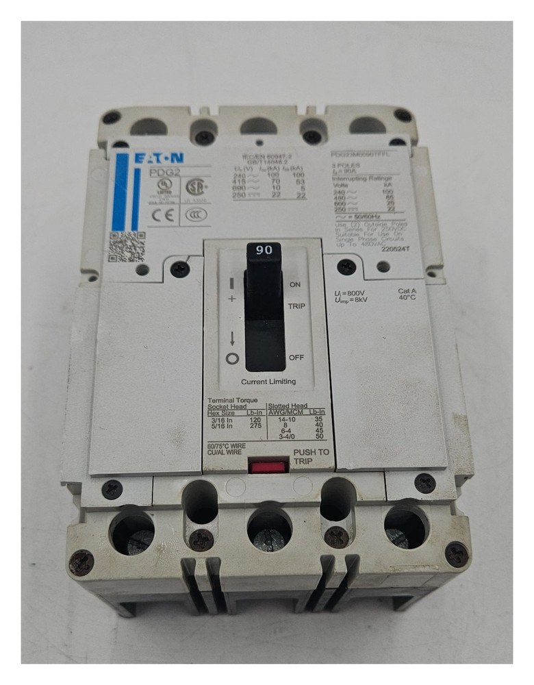 Eaton PDG23M0090TFFL 90A 3P 600V Circuit Breaker Fast Ship
