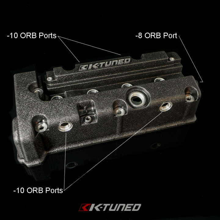 K-Tuned Vented Valve Cover for K20A & K24A Head FOR Oil Catch Can Tank (Black)