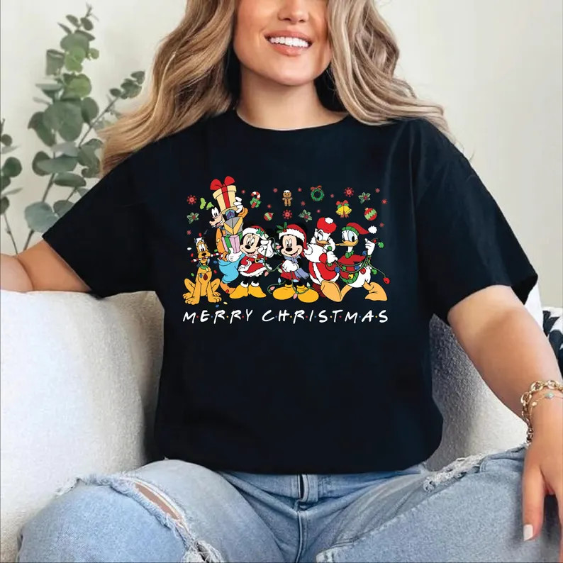 Disney Merry Christmas T-Shirt, Mickey And Friends, Xmas Lights