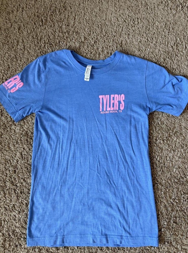 Blue and pink cotton Tyler’s Surf Shop Round Rock, Texas T-shirt