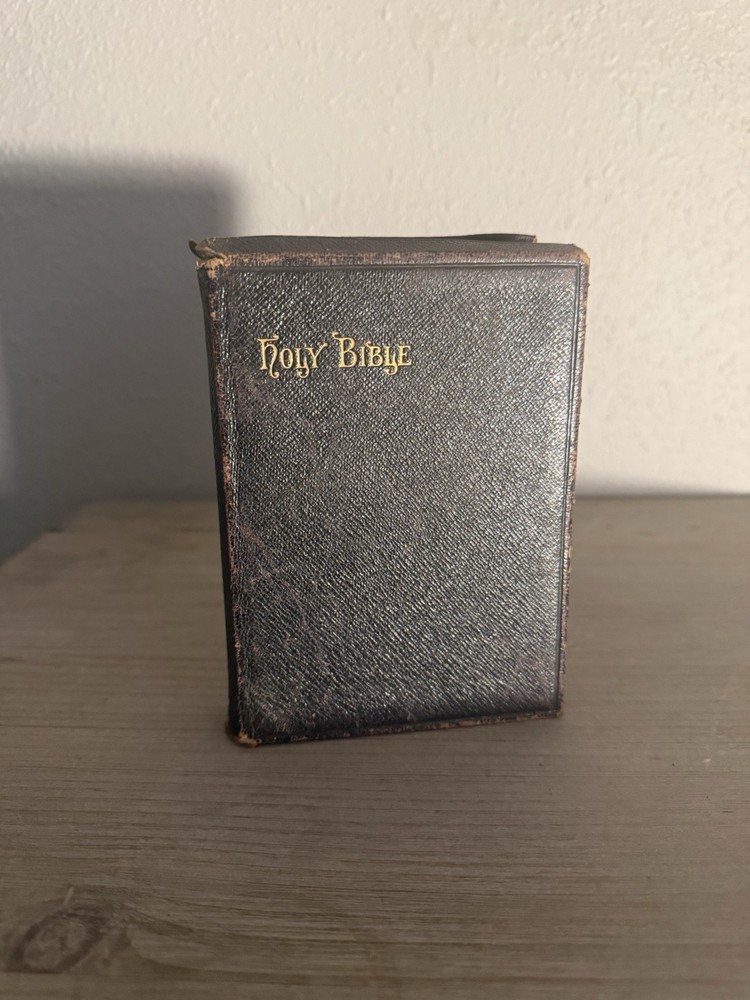 c1895 Oxford Facsimile Series Holy Bible Miniature KJV Leather Edinburgh Antique