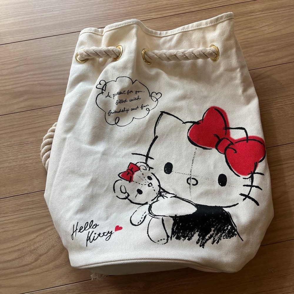 Hello Kitty Drawstring Backpack Sanrio Heisei Spring/Summer