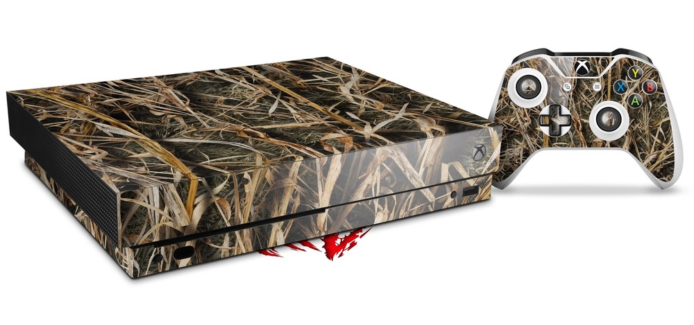 Skin Set for XBOX One X WraptorCamo Grassy Marsh Camo