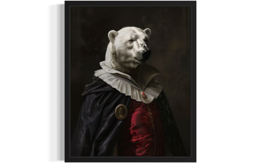 Polar Bear Vampire Animal Photo Art Print Poster Wall Art Painting