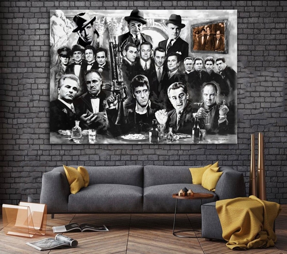 Gangster  Wall Art Canvas mob boss Gangster Painting Modern Wall Decor