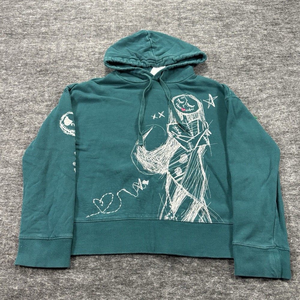 Disney Sally Nightmare Before Christmas Hoodie Womens S Green Graphic Goth