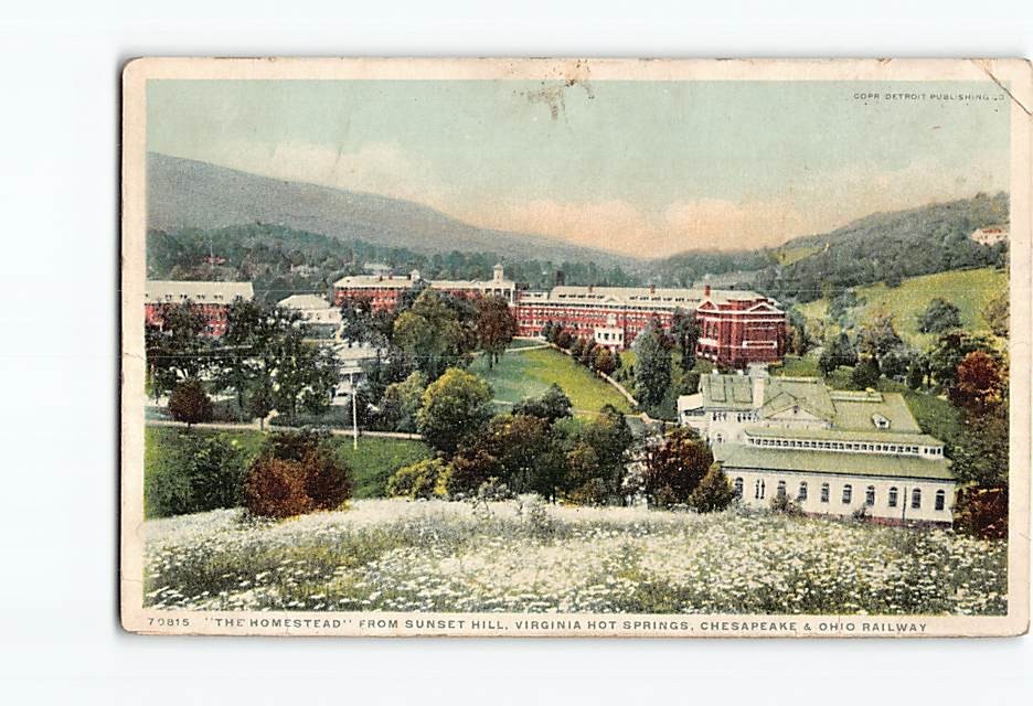Postcard The Homestead Sunset Hill Virginia Hot Springs Chesapeake & Ohio RW