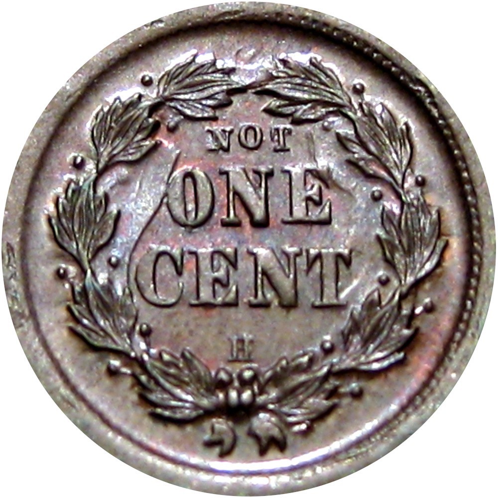 1863 Not One Cent Patriotic Civil War Token Rare In Uncirculated