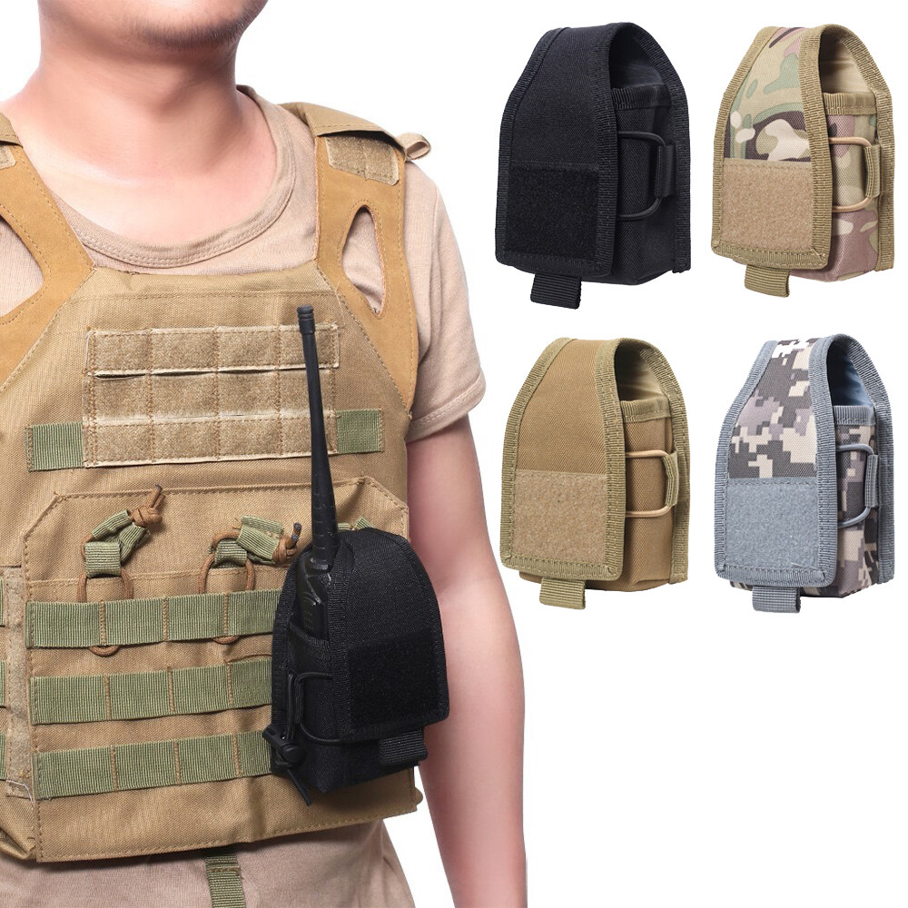 Walkie Talkie Holder Bag Tactical Sports Molle Nylon Radio Magazine Pouch Pocket