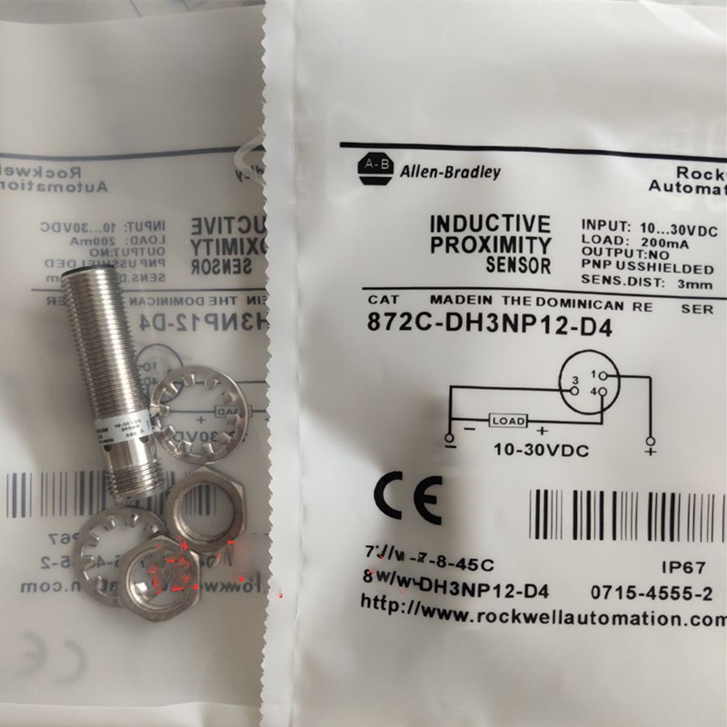 New Sealed Allen-Bradley 872C-DH3NP12-D4 Inductive Proximity Sensor Switch