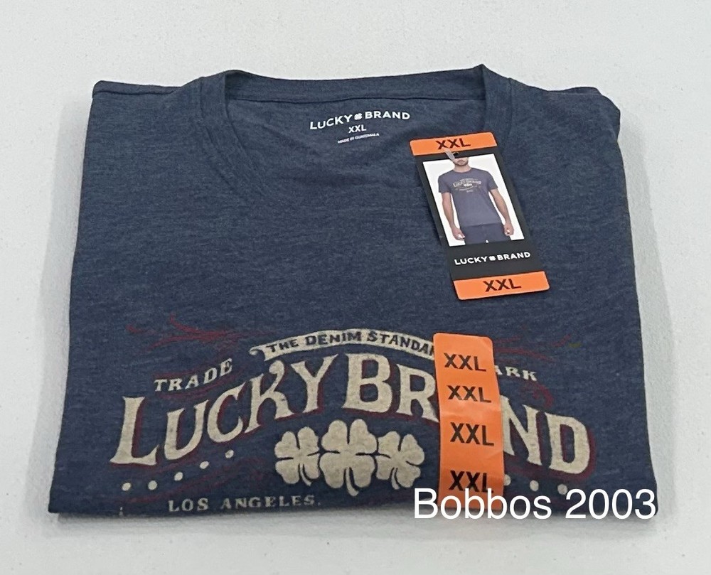 Lucky Brand Men's Short Sleeve T-Shirt, Blue, Size XXL