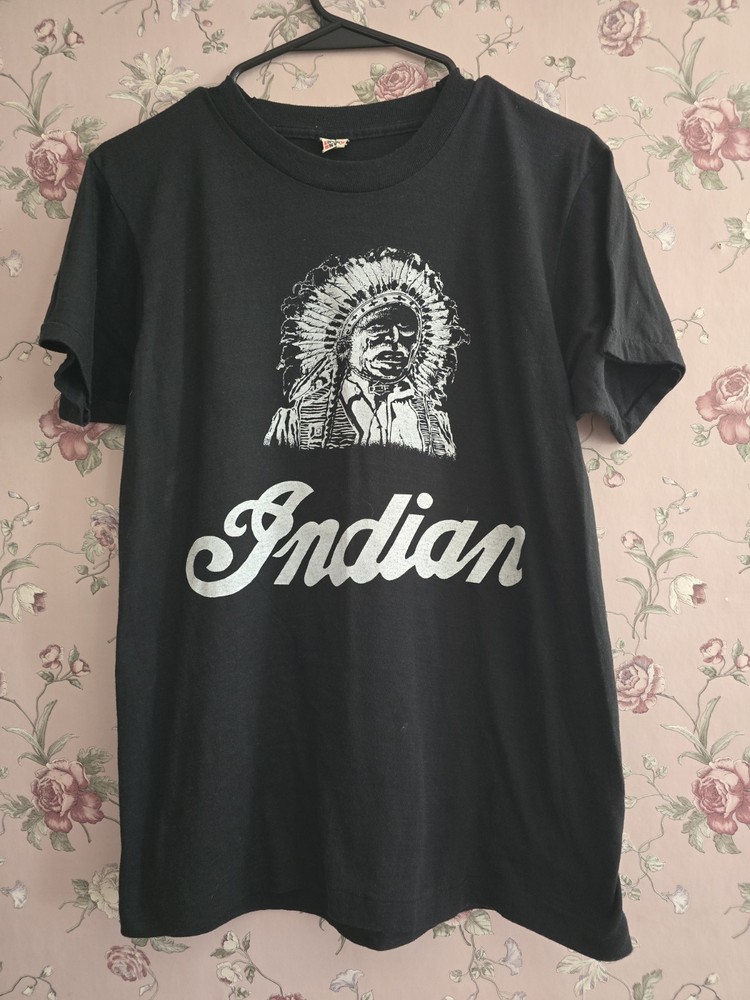 Vintage Indian Motorcycle T Shirt 1980s Sz Med Biker Culture Springfield MA RARE