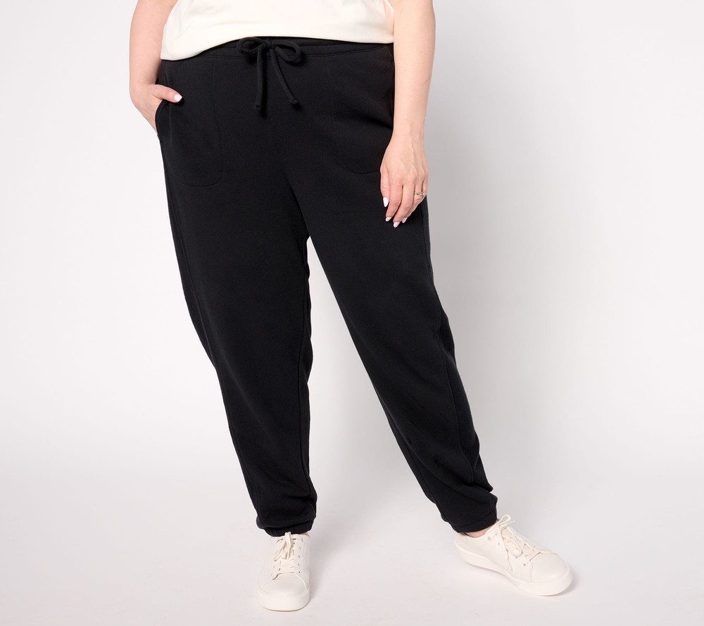 Anybody Women's Pants Sz XS Regular Brushed French Terry Joggers Black A665644