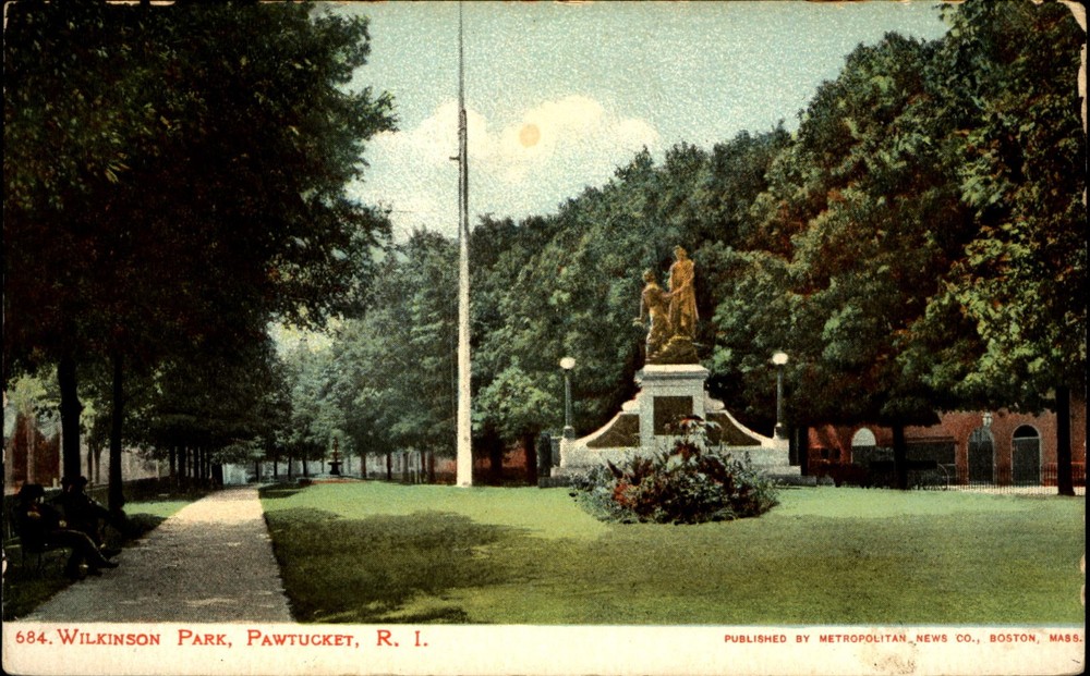 Wilkinson Park ~ Pawtucket RI Rhode Island ~ Civil War monument~UDB c1905