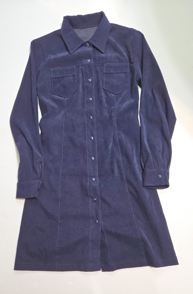 Vintage Womens Shirt Dress, Size Small, Button Down Midi